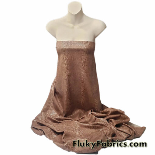 Warm Taupe Snake Scales 2-Way Stretch Fabric