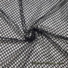 Black Fishnet Mesh Fabric with Silver Lurex Speckles at flukyfabrics.com