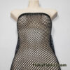Black Fishnet Mesh Fabric with Silver Lurex Speckles