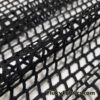 Black Fishnet Mesh Fabric with Silver Lurex Speckles