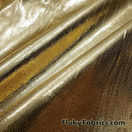 Pale Yellow/Gold Japanese Metallic Lame Fabric 40″ Wide Non-Stretch