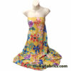 Assorted Painted Flowers Mix on Mustardy Yellow Nylon Spandex