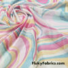 Lava Marble Print Nylon Spandex 4-Way Stretch Power Mesh Fabric