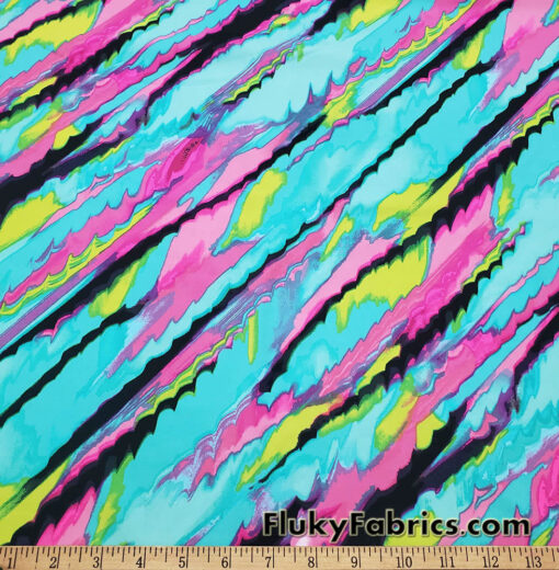 Vibrant Abstract Print Nylon Spandex Fabric