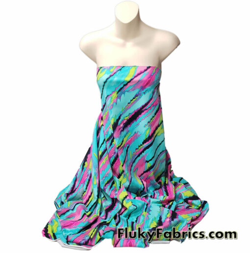 Vibrant Abstract Print Nylon Spandex Fabric