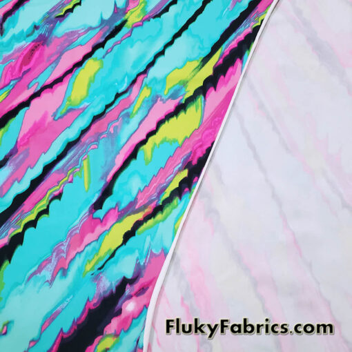 Vibrant Abstract Print Nylon Spandex Fabric