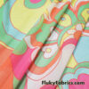 Big Abstract Floral Print Nylon Spandex Power Mesh – Bright Colors