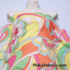 Big Abstract Floral Print Nylon Spandex Power Mesh – Bright Colors