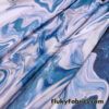 Blue Marble Mesh / Oily Water Print / Lava Design 4-Way Stretch Power Mesh Fabric