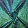Deep Sea Green Metallic Exotic Two Tone Dragon Scales on Hunter Green Crushed Ice Velvet Fabric