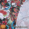 Dia de los Muertos Print Poly Spandex Fabric Beautiful Day of the Death Design
