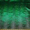 Emerald Green Metallic Exotic Dragon Scales Foil on Olive Green Crushed Ice Velvet 4-Way Stretch Fabric