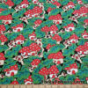 Ladybug Mushroom Village Print French Terry Cotton Knit Fabric by the Yard at flukyfabrics.com