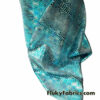 Metallic Exotic Aquamarine Mermaid Dragon Scales on Waterfall Green Crushed Ice Velvet Fabric