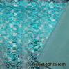 Metallic Exotic Aquamarine Mermaid Dragon Scales on Waterfall Green Crushed Ice Velvet Fabric