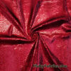 Metallic Exotic Dragon Scales Red Foil on Burgundy Crushed Ice Velvet 4-Way Stretch Fabric