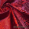 Metallic Exotic Dragon Scales Red Foil on Burgundy Crushed Ice Velvet 4-Way Stretch Fabric