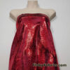 Metallic Exotic Dragon Scales Red Foil on Burgundy Crushed Ice Velvet 4-Way Stretch Fabric