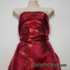 Metallic Exotic Dragon Scales Red Foil on Burgundy Crushed Ice Velvet 4-Way Stretch Fabric
