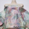 Multicolor Pastel Foil Metallic Exotic Dreamy Dragon Scales on Tie Dye 4-Way Stretch Crushed Ice Velvet Fabric