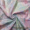Multicolor Pastel Foil Metallic Exotic Dreamy Dragon Scales on Tie Dye 4-Way Stretch Crushed Ice Velvet Fabric