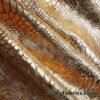 Ochre Foil Metallic Exotic Dragon Scales on Copper 4-Way Stretch Crushed Ice Velvet Fabric by The Yard at flukyfabrics.com