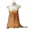 Ochre Foil Metallic Exotic Dragon Scales on Brown 4-Way Stretch Crushed Ice Velvet Fabric
