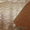 Ochre Foil Metallic Exotic Dragon Scales on Brown 4-Way Stretch Crushed Ice Velvet Fabric