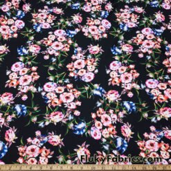 Romantic Flowery Print 4-Way Stretch Nylon Spandex Fabric By The Yard at Flukyfabrics.com