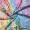 Sheer Tie Dye Rainbow Bright Color Gradient Mesh with Silver Lurex Snake Scales