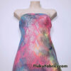Sheer Tie Dye Rainbow Bright Color Gradient Mesh with Silver Lurex Snake Scales
