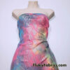 Sheer Tie Dye Rainbow Bright Color Gradient Mesh with Silver Lurex Snake Scales