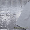 Silver on White Exotic Dragon Scales Metallic Foil on Crushed Ice Velvet 4-Way Stretch Fabric