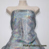 Suncatcher Metallic Exotic Iridescent Dragon Scales on Charcoal Crushed Ice Velvet Fabric