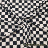 Black and Off White Checkered Scuba Crepe Techno Knit Fabric with 1″x1″ Squares