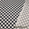 Black and Off White Checkered Scuba Crepe Techno Knit Fabric with 1″x1″ Squares