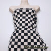 Black and Off White Checkered Scuba Crepe Techno Knit Fabric with 1″x1″ Squares