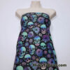 Hippie Halloween Skulls and Flowers Print 4-Way Stretch Poly Spandex Fabric