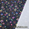 Psychedelic Halloween Mushroom Trip Print 4-Way Stretch Poly Spandex Fabric