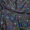 Spiders in Space Halloween Print 4-Way Stretch Poly Spandex Fabric