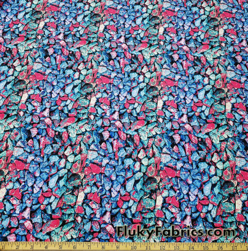 Underwater River Rocks Print 4-Way Stretch Nylon Spandex Fabric Swimsuit Fabric