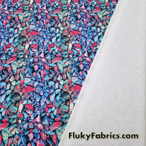 Underwater River Rocks Print 4-Way Stretch Nylon Spandex Fabric Swimsuit Fabric