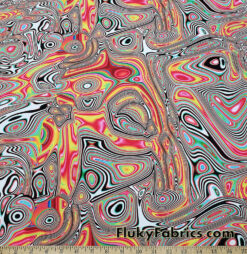Vibrant Fiery Psychedelic Lava Swirls Nylon Spandex Fabric