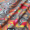 Vibrant Fiery Psychedelic Lava Swirls Nylon Spandex Fabric