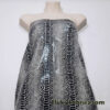 Black on White Exotic Dragon Scales Black Foil on White Crushed Ice Velvet 4-Way Stretch Fabric