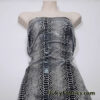 Black on White Exotic Dragon Scales Black Foil on White Crushed Ice Velvet 4-Way Stretch Fabric