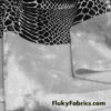 Black on White Exotic Dragon Scales Black Foil on White Crushed Ice Velvet 4-Way Stretch Fabric