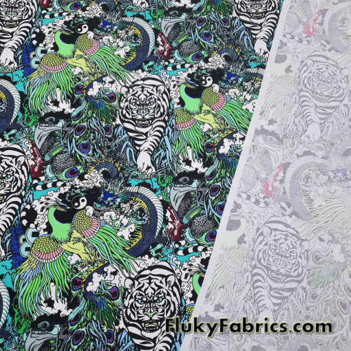 Chinese Supernatural Spirits 4-Way Stretch Nylon Spandex Fabric