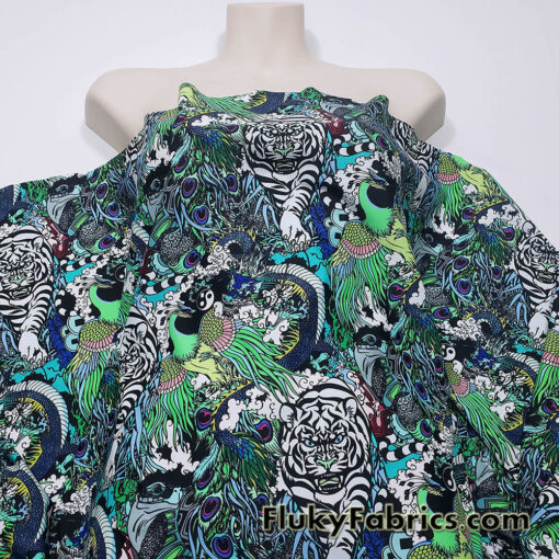 Chinese Supernatural Spirits 4-Way Stretch Nylon Spandex Fabric