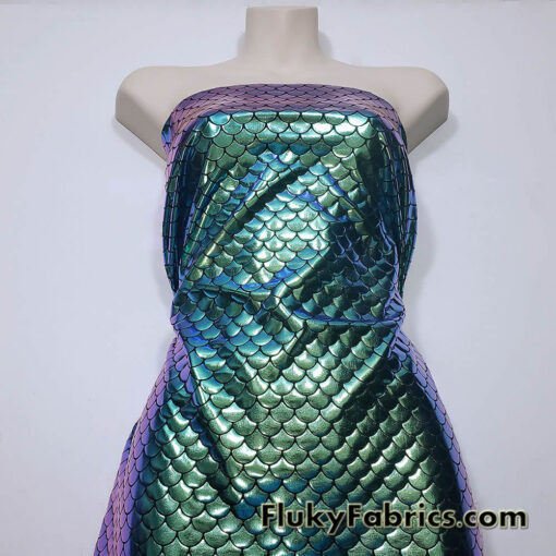 Iridescent Mermaid Scales 4-Way Stretch Fabric
